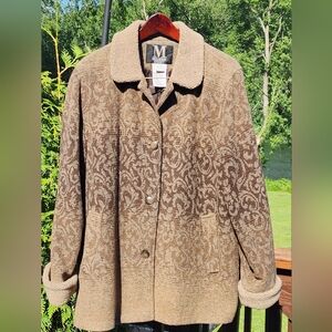 Mulberry Street Women's Winter Fall Jacket Brown Fleece Medium